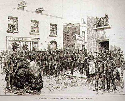 The Riots in Belfast: The Constabulary Entering the Orange District, Shankhill Road by English School